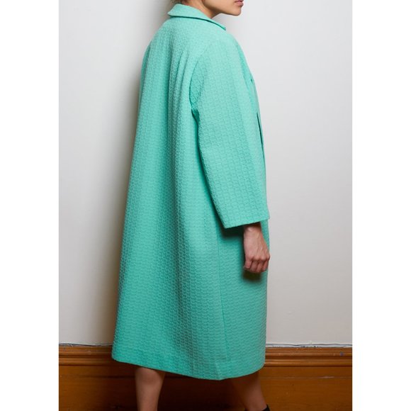 Vintage Long Overcoat in Seafoam Green - Picture 4 of 6